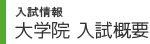 入試情報 大学院入試概要