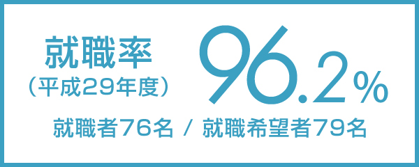 就職率（平成29年度）96.2%